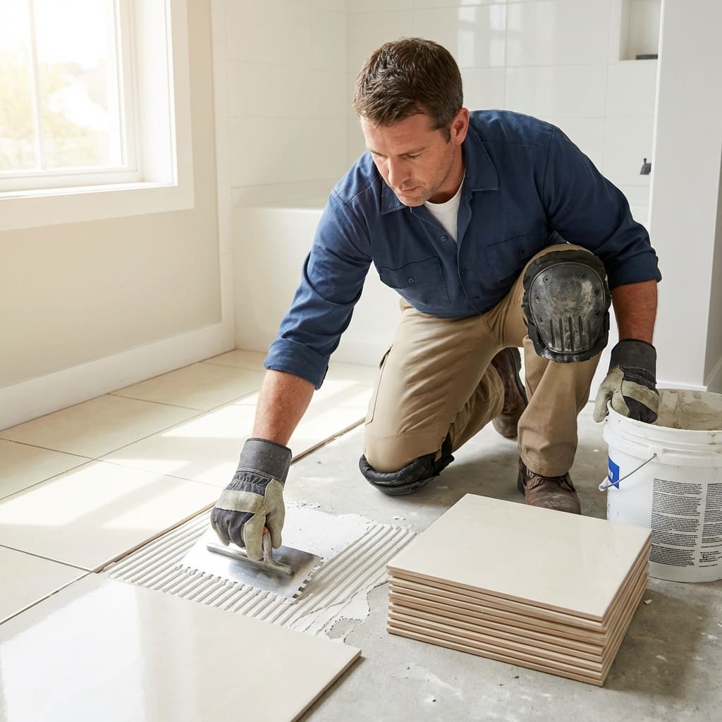 Professional tile installation