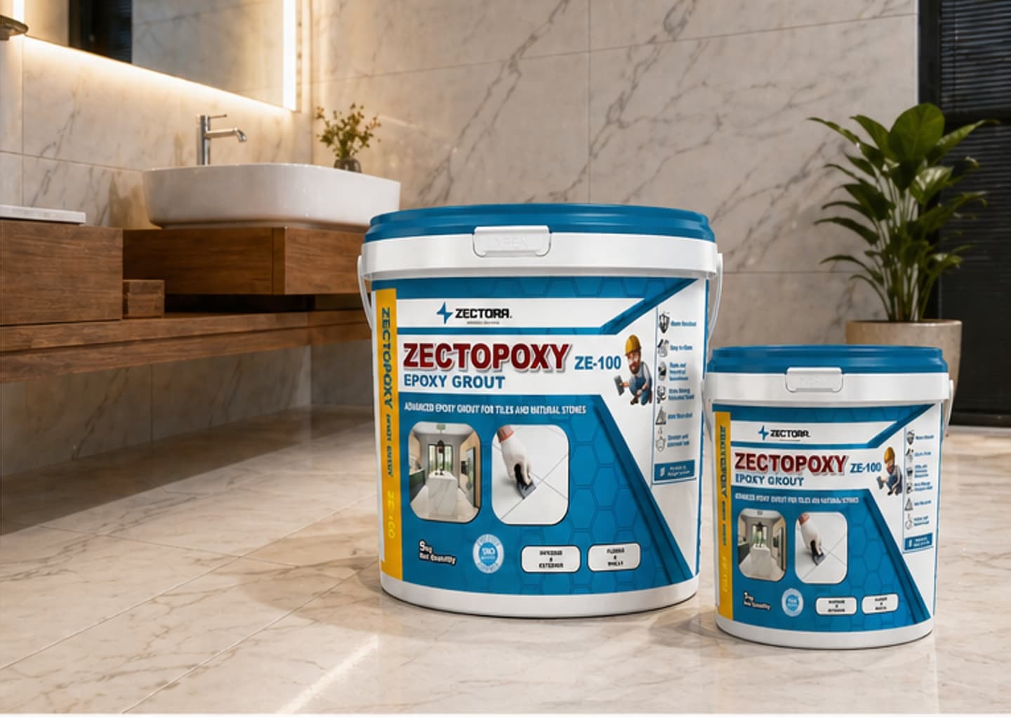 Zectopoxy used in luxury bathroom setting